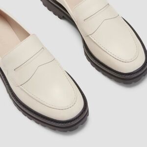 NEW Everlane‎ Parchment Cream Leather Chunky Lug Sole Loafer in Size 7.5